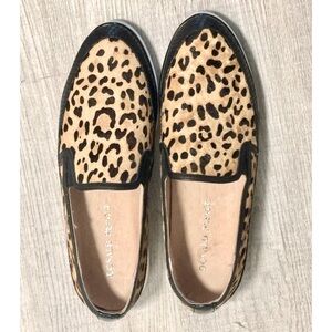 Tan and Black Donald Pliner Cheetah Print Flat Slip-On Shoes EUC-Size 7.5